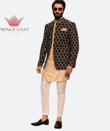 Black prince coat for men's