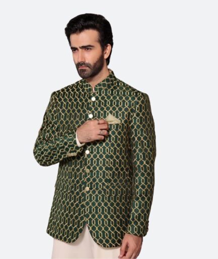 Green embroidery prince coat