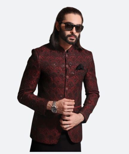Maroon Prince Coat for mens