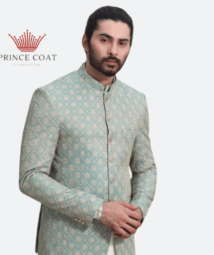 Mint Green Prince coat for men's