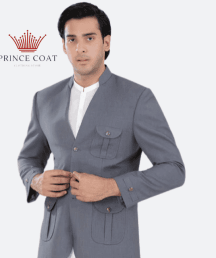 light grey prince coat for men's