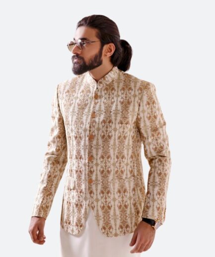 Gold atlas fabric prince coat