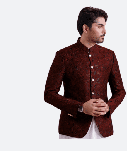 Jamawar fabric prince coat for men's