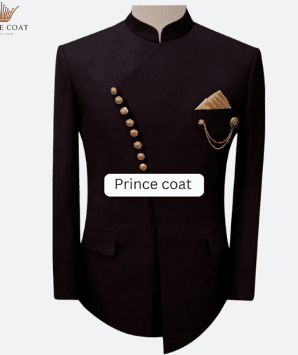 A black prince coat with golden button