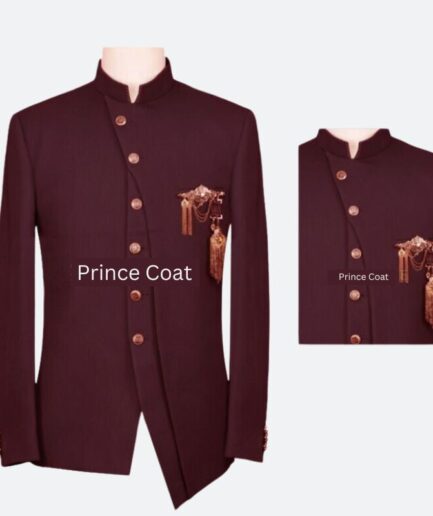 Maroon color prince coat for men's