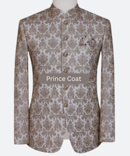 Golden fully embroidered prince coat